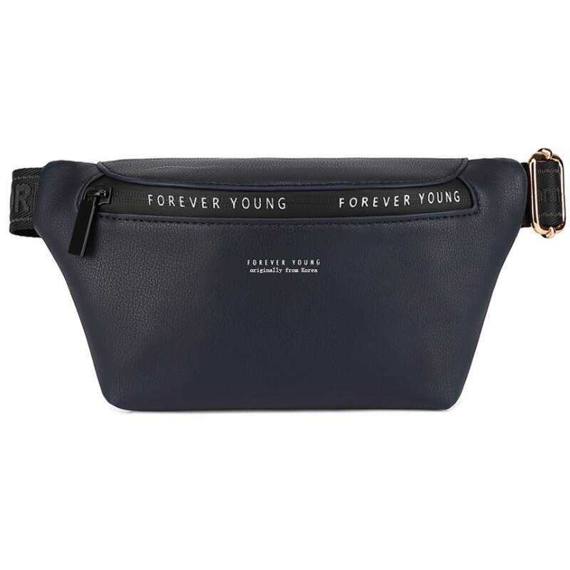 Vrouwen Mode Riem Tas Grote Capaciteit Taille Verpakking Lederen Taille Zakken Zak Zakken Multifunctionele Borst Bag: Blauw