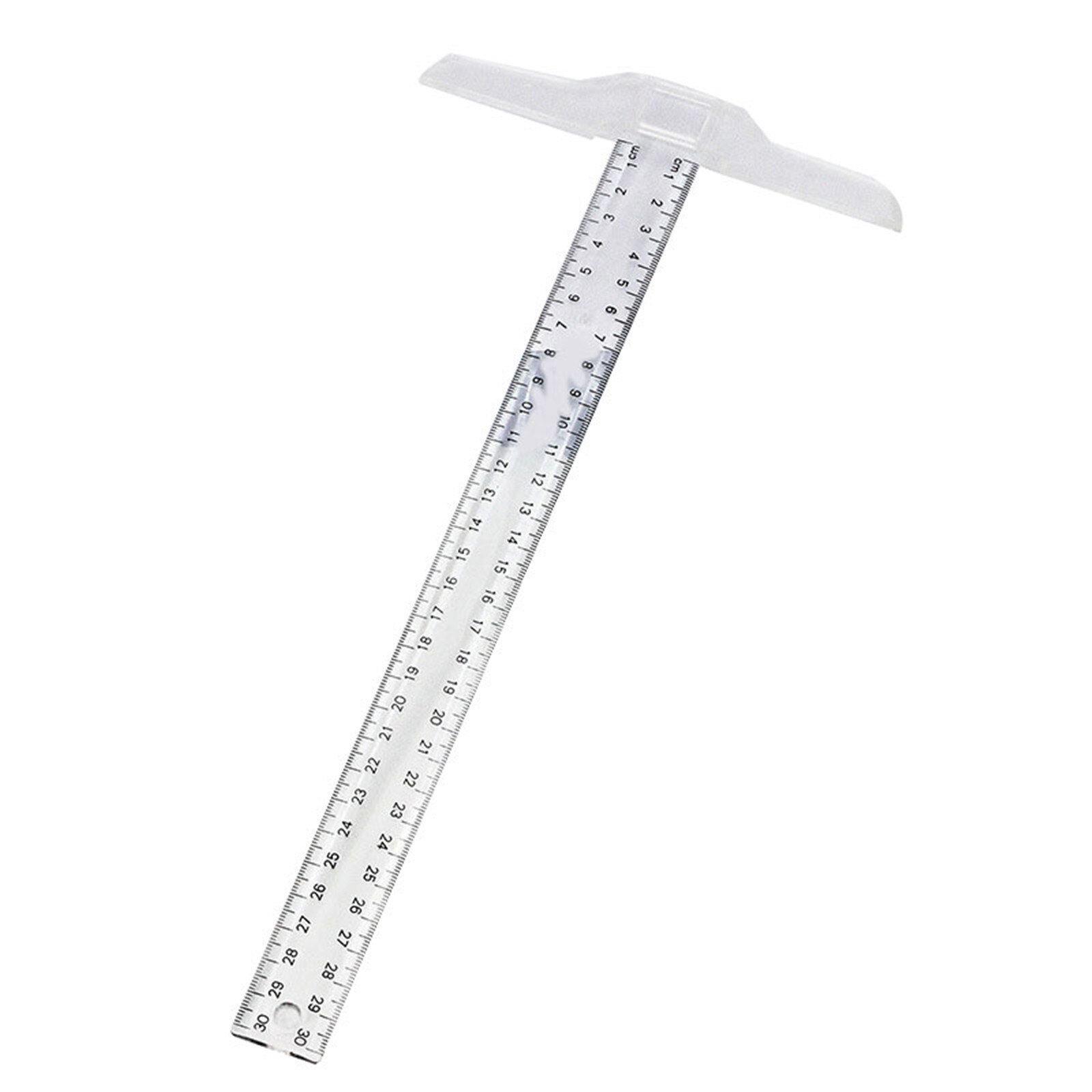 30cm/12" Plastic T-Square Metric Ruler cm/inch Double Side Scale T Shaped Ruler Measuring Tool: Double Centimeter A