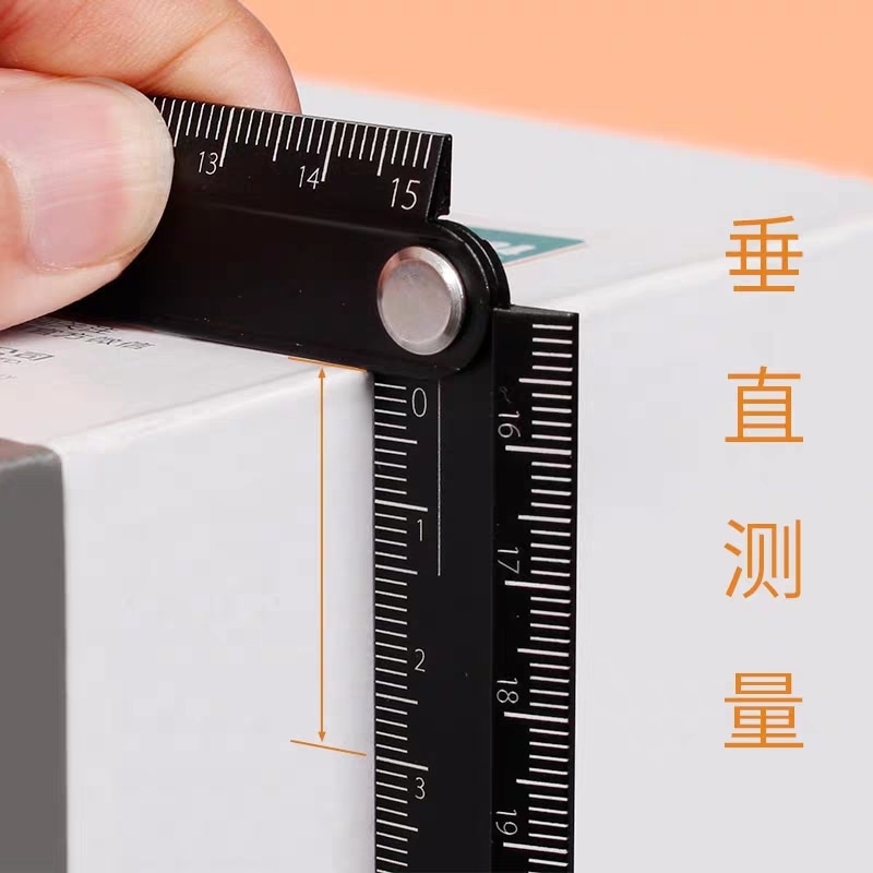 KOKUYO 90 degree Aluminum Alloy Metal Foldable Ruler 15cm-30cm Folding Simple Stationery Urban Monochrome WSG-CLUW30