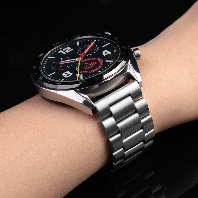 Rustfrit stål rem til samsung galaxy watch 42mm 46mm armbånd metal ur rem 18mm 20mm 22mm gylden sort