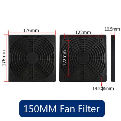 Abs dammtät fläktfilter nylonplatta för pc-datorhölje kylfläktskydd datorventilatorgrill: 150mm