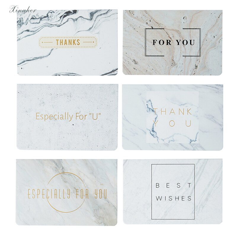 Xinaher 5 szt./partia brązująca marmurowa kartka okolicznościowa z podziękowaniami ślubnymi, papier na kartkę urodzinową, artykuły na wesele