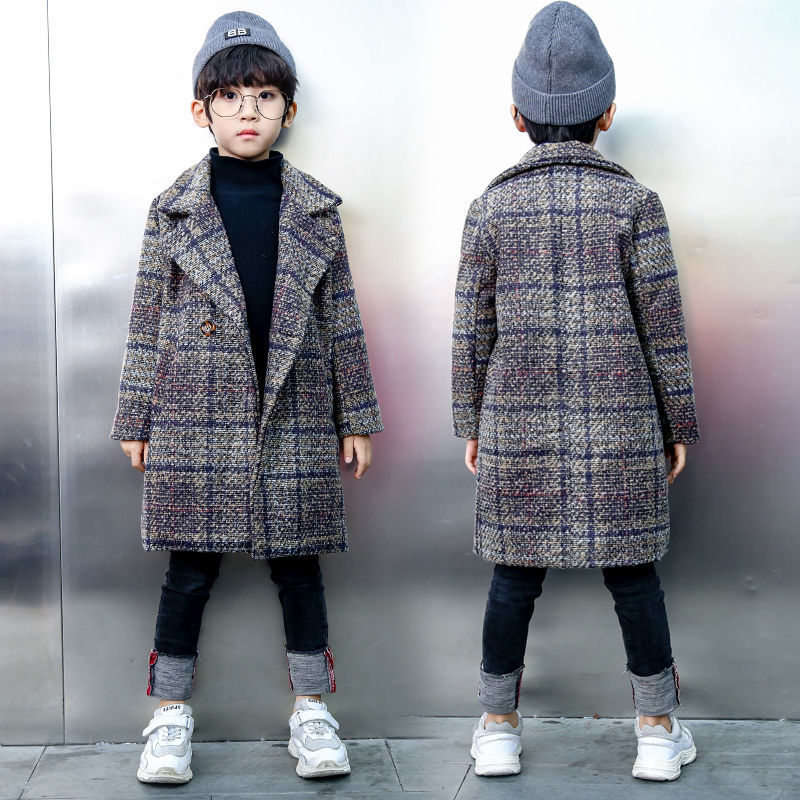 Chicos coreanos abrigo de invierno ropa de niños estilo Inglaterra gruesa ropa de niños de de lana Chaquetas niños abrigos 001