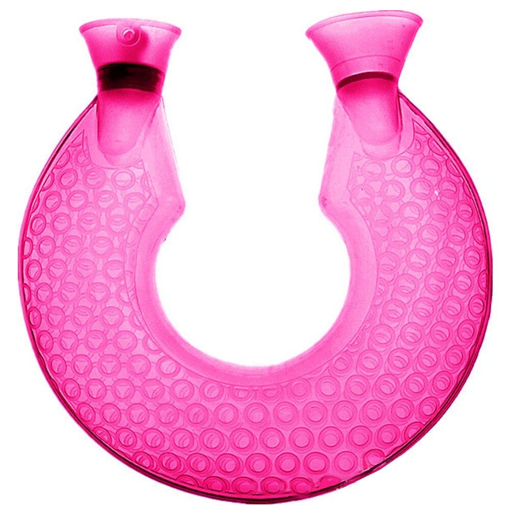 Office Transparent PVC Water Bottle Neck Warm Home Leak Proof Travel Non Slip Hand Warmer Outdoor Winter U Shape Pain Relief: Red