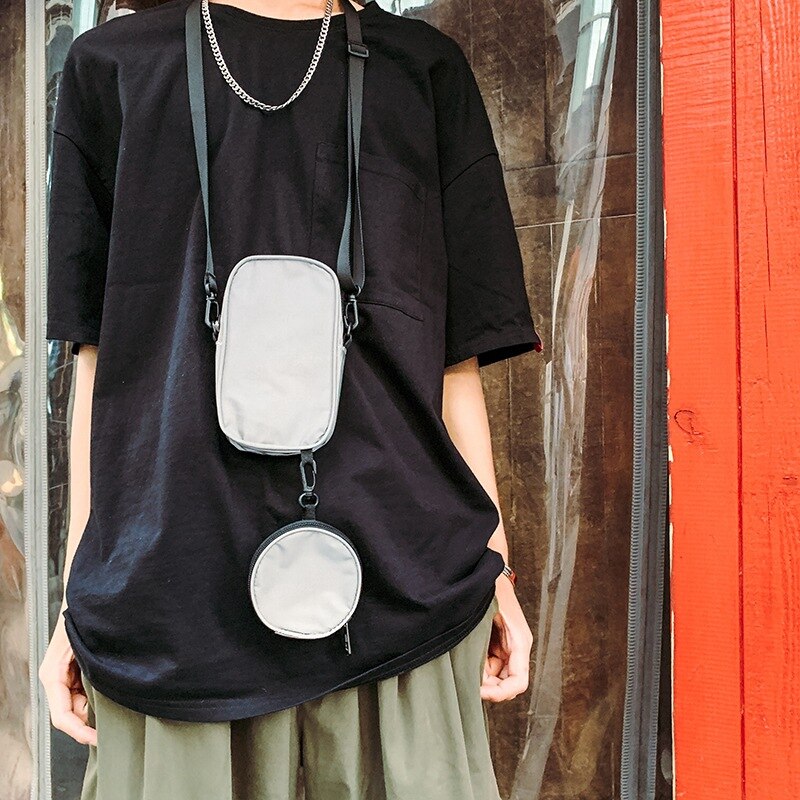Coole reflecterende schoudertas mobiele telefoon tas mannen en vrouwen draagbare messenger mini kleine borsttas waterdichte sportkleding
