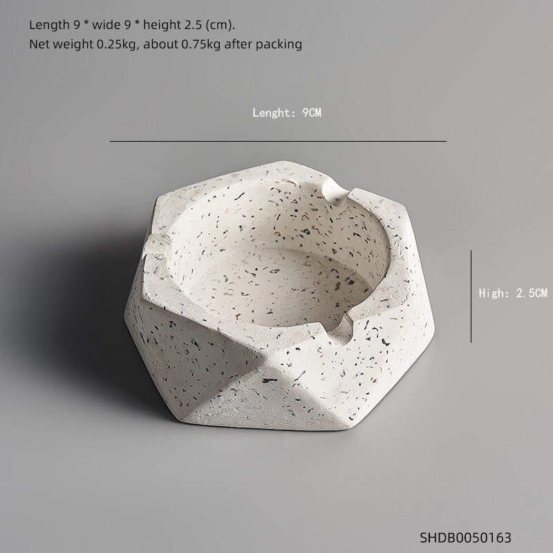 Moderne Cement Asbak Gewone Nordic Thee Tafel Cement Asbak Asbak Huishoudelijke Goederen Asbak Woondecoratie Accessoires: Hexagon Trumpet