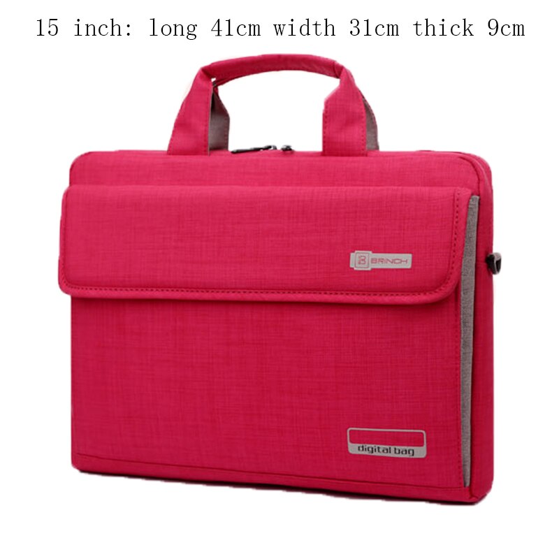 6 colores gran capacidad Nylon 13,3 14 15,6 pulgadas Portátil Bolsa maletines funda protectora bolsas B: 15inch pink