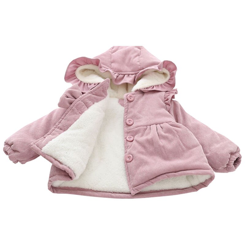 Baby Snow Coat For Girls Winter Warm Jackets Cute Kids Girl Cotton-Padded Coat Thick Velvet Autumn Outerwear Newborn Clothes