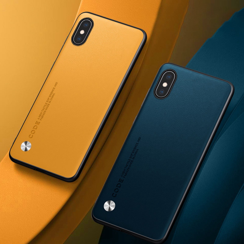Custodia di lusso in pelle pu per iphone x xs xr con retro opaco e protezione in silicone per iphone xs max xs iphonex coque
