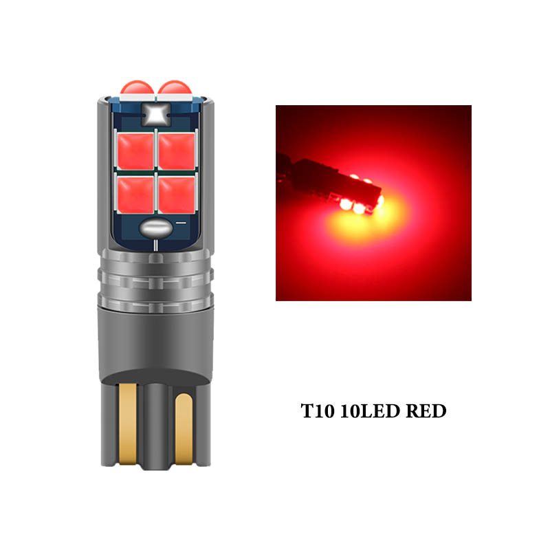 Luz LED Canbus T10 para Interior de coche, lámpara de lectura Canbus W5W 3030 10SMD 12V-24V 194 168, 10W, 1 unidad: changeable