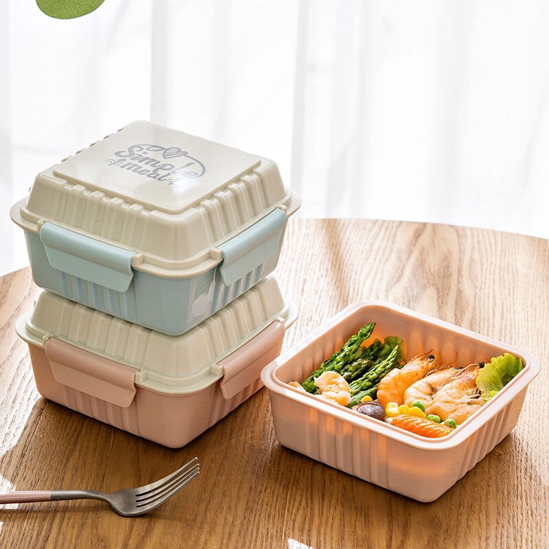 Plastic Lunch Box Food Container Microwave Oven Removable partition Lunch Bento Boxes Lunchbox