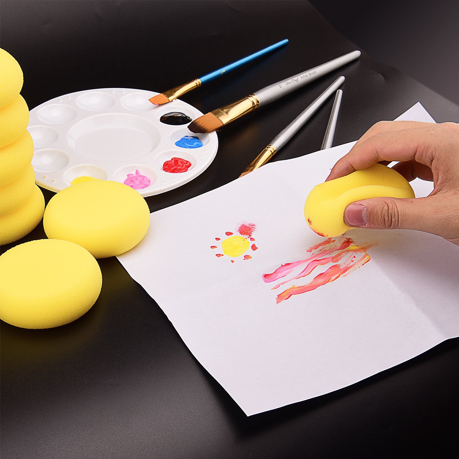 5/10/15 Uds esponja para colorear esponja redonda esponja de acuarela pintura para pintar manualidades esponjas manualidades HHHM01