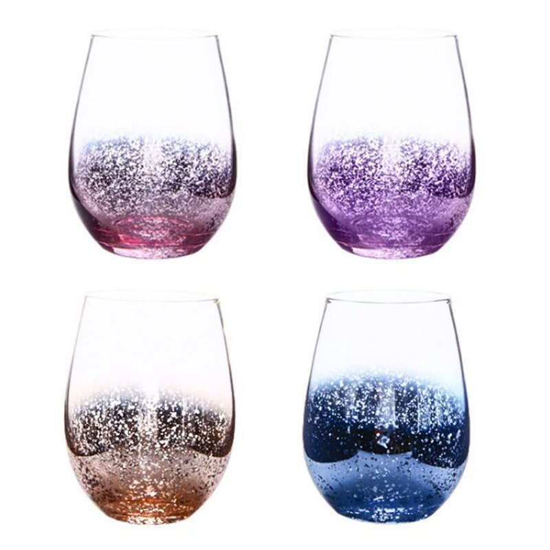 Europese Creatived Sterren Ei Cup Plated Kleur Grote Capaciteit Loodvrij Kristal Glas Cup Voor