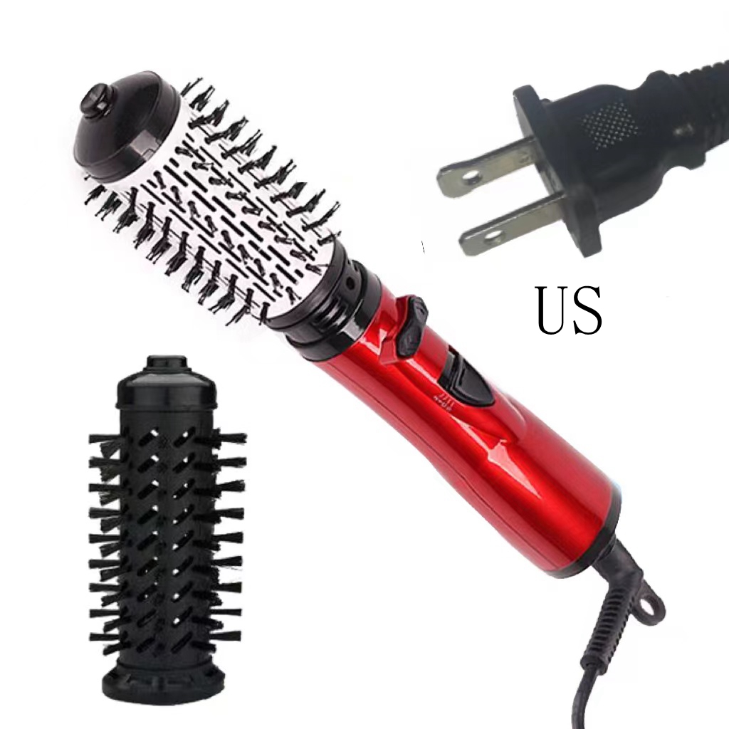 3-in-1 rotierender Haartrockner, elektrischer Kamm, Haarglätter, Bürste, Trockner, Bürste, Heißluftkamm, Negativ-Ionen-Haarstyler-Kamm: Weiß