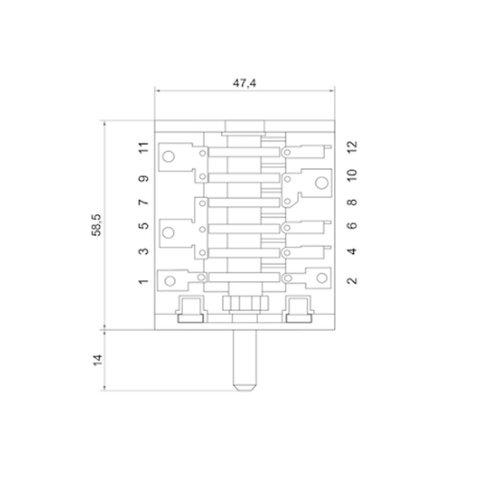 Wippschalter 230 V Rund LINCAT SW14 Kochfeldschalter 6 Positionen - Drehbarer Schalter Für Opus 700 Elektrobacköfen & Kochplatten Lan Switch 10 Port