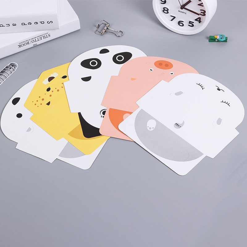 10 kpl söpö eläin tyhjät kortit kutsukortit lasten syntymäpäiväjuhlille viesti kirje kirje paperi panda possu karhu vauvan suihkutarvikkeet