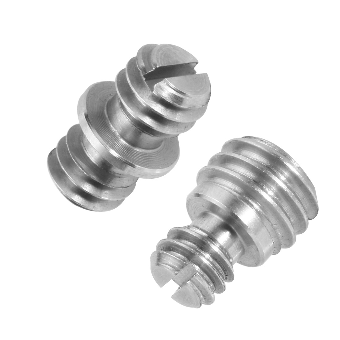 Stainless Steel 1/4" Male to 1/4" / 3/8" Male Threaded Adapter 1/4Inch Double Male Screw Adapter Tripod Stand Camera Accessories
