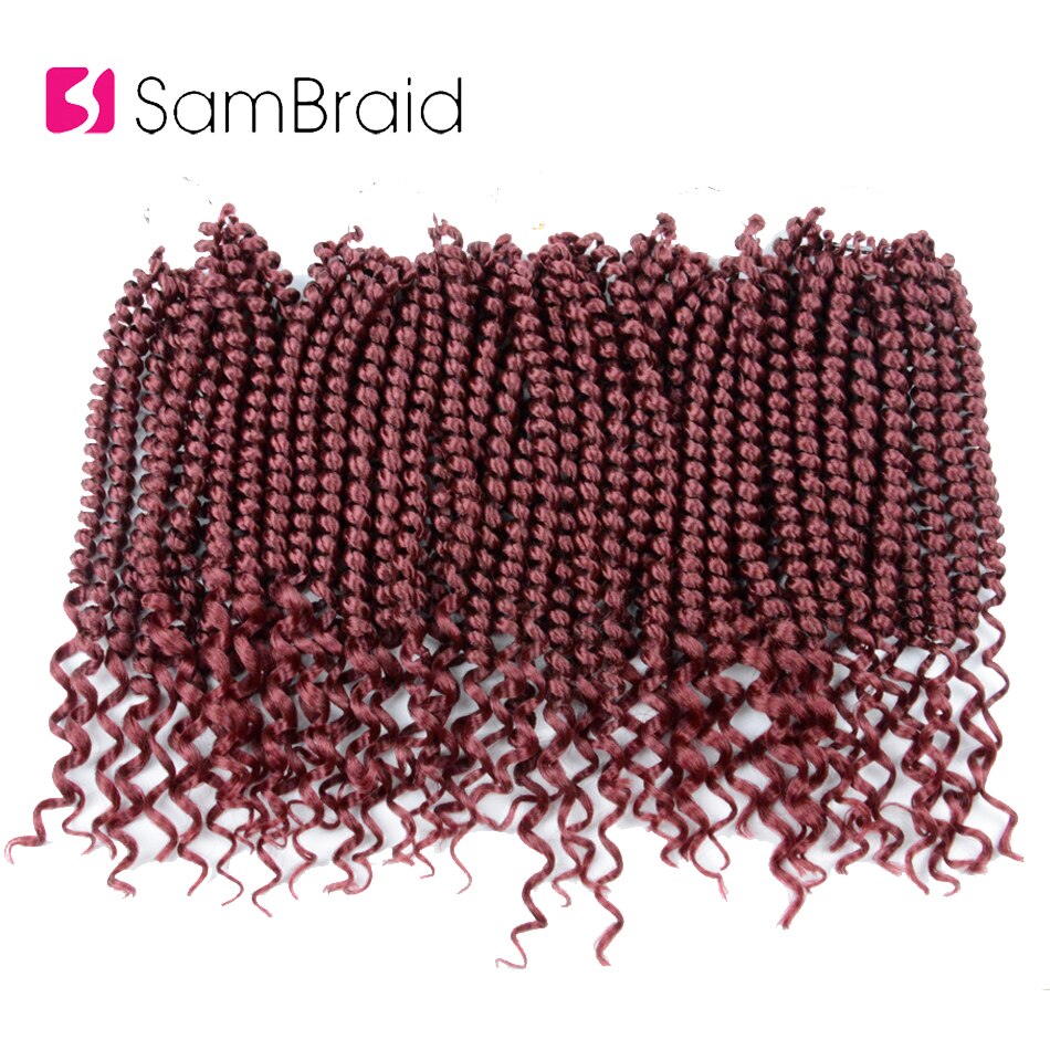 SAMBRAID 12 Inch Senegalese Spring Twist Hair Crochet Braiding Hair 60g/pack Loose Ends Synthetic Hair Extensions 12 roots/pack
