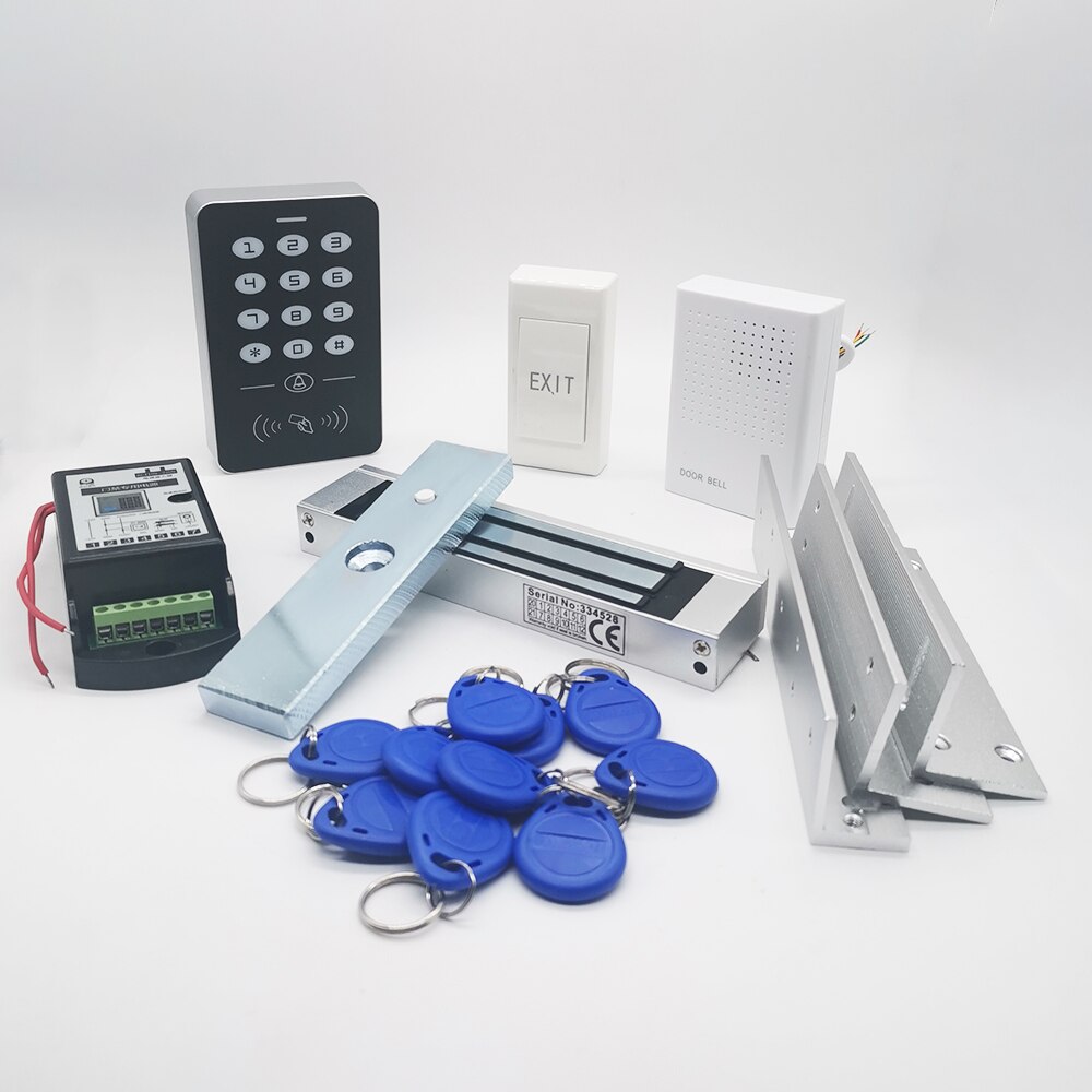 Full Rfid 125khz Door Access Control System Card Access Controller Electric Magnetic Lock &amp; Power Supply: A1B EM180ZL