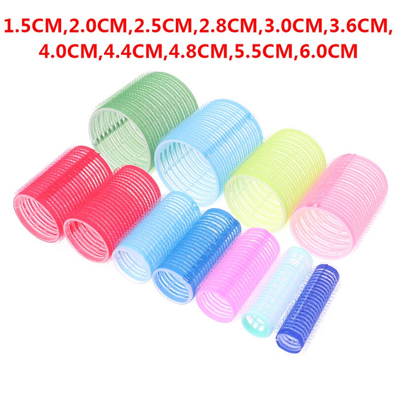 6 Pcs Hairdressing Home Use DIY Magic Large Self-Adhesive Hair Rollers Styling Roller Roll Curler Beauty Tool 3 Size