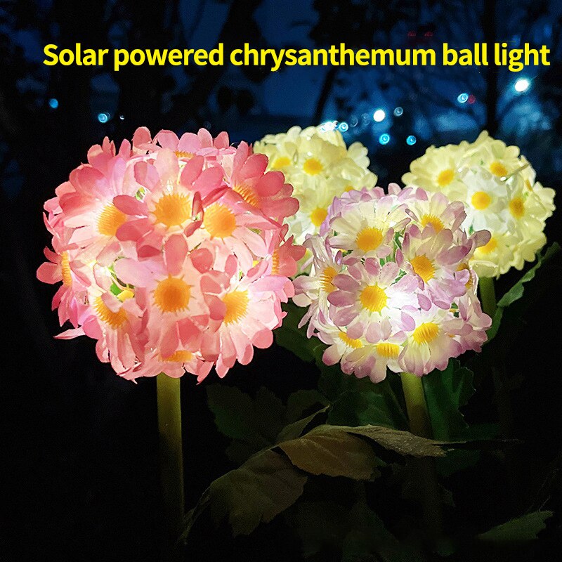 Solar Paardebloem Bloem Bal Licht Tuin Simulatie Bloem Grond Gazon Lamp Landschap Bloem Outdoor Waterdichte Solar Gazon Lamp