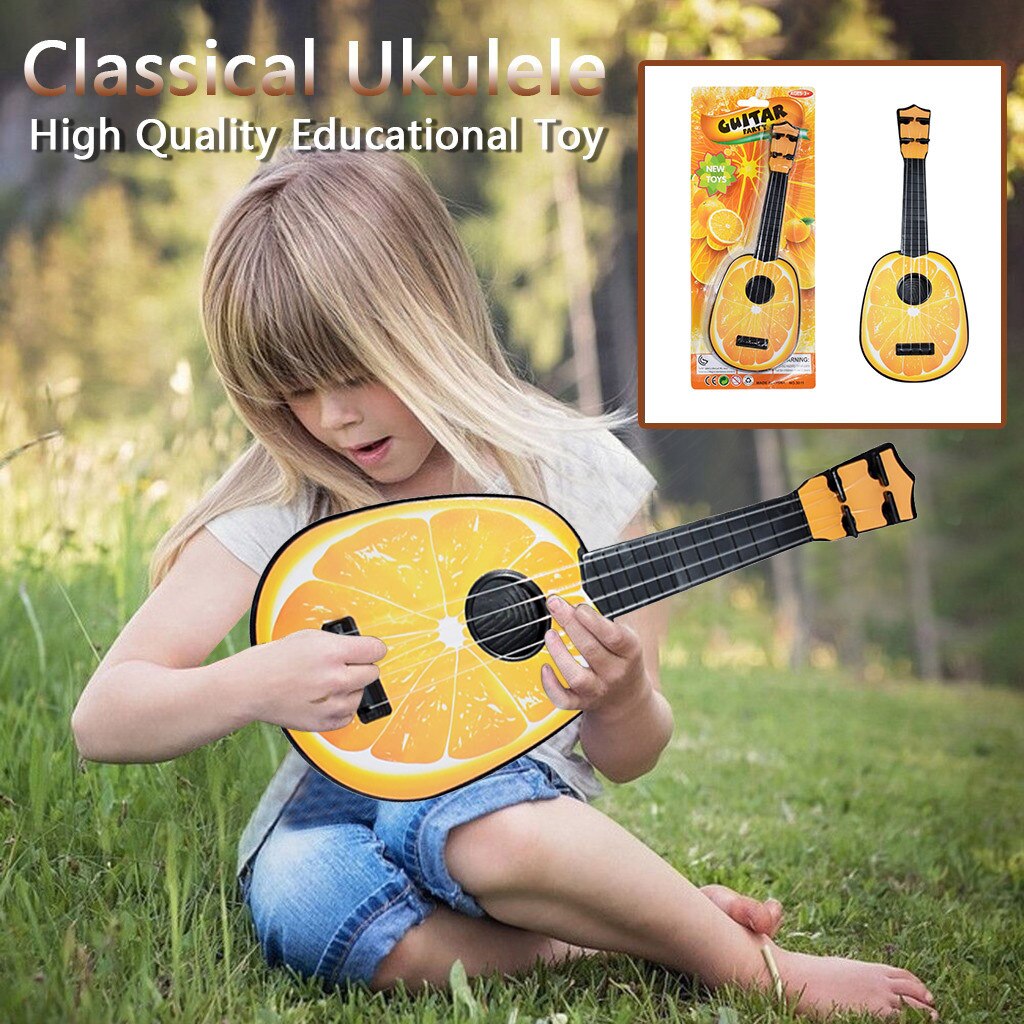Ukelele clásico para principiantes, fruta, naranja, piña, sandía, Kiwi, guitarra, ukelele, instrumento Musical de juguete educativo para niños