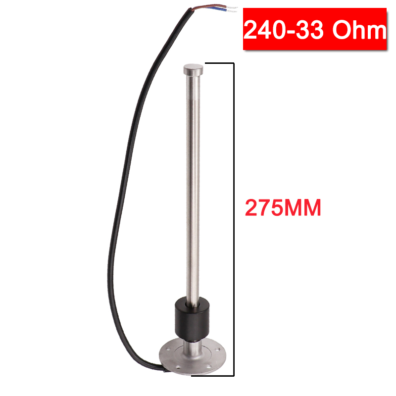 125/175/225/275/325/375/425mm Fuel Level Gauge Sensor Fuel Sender Unit Fit Fuel Gauges Water Level Meter 0-190/240-33ohm: 275mm 240-33ohm