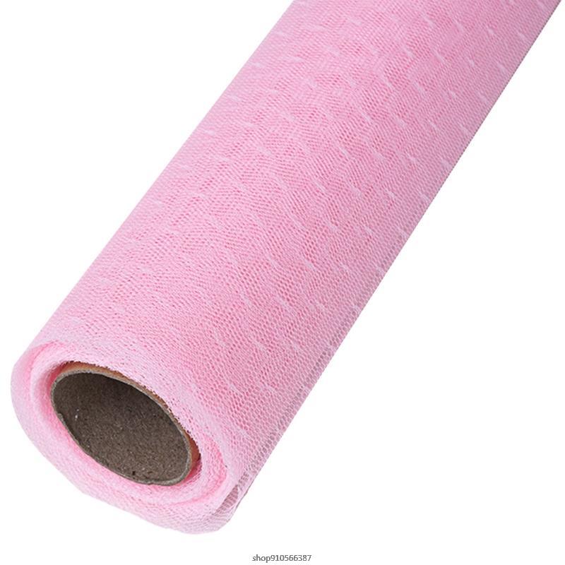 9M Korean Flower Wrapping Mesh Net Paper Roll DIY Dot Floral Bouquet Packaging Materials Craft Florist Supplies: Jelly Pink