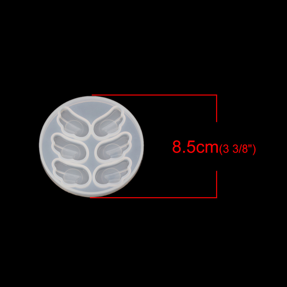 Silikone harpiks form til smykker, der fremstiller rund hvid vinge 8.5cm(3 3/8 ") dia ., 1 stk