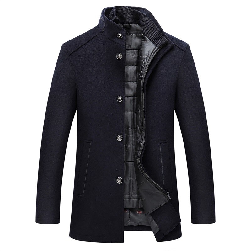 Jaqueta montanhismo masculina de inverno, casaco de lã fino com ajuste grosso e quente com colete ajustável, jaqueta masculina de lã, roupas de marca sa857: Navy Blue / EU Size S