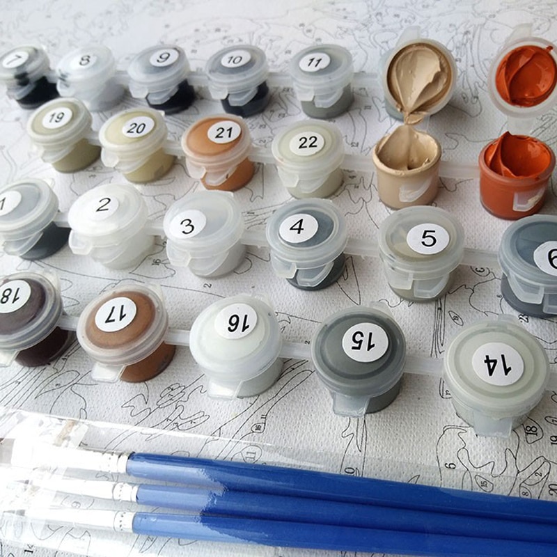 Animales de gato coloridos pintura al óleo DIY por números cuadros de arte de pared para colorear por número lienzo acrílico pinturas al óleo decoración para el hogar