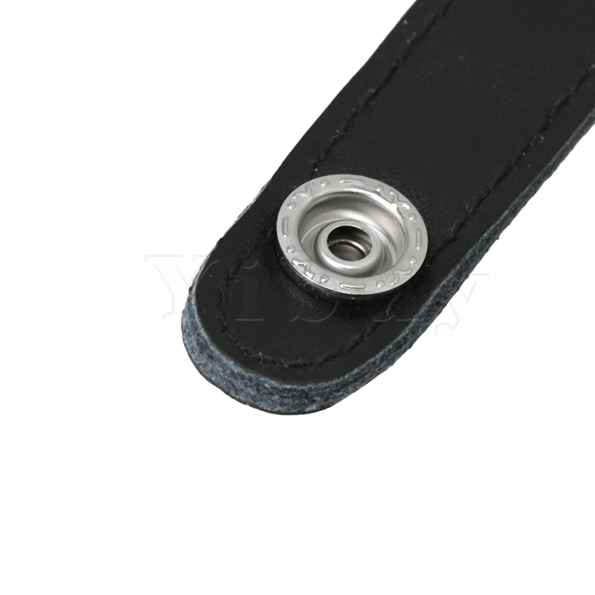 Yibuy 7.8x2.2cm Black Leather Accordion Bellows Straps with Metal Extension Film 4 Buckle Fit for Accordion