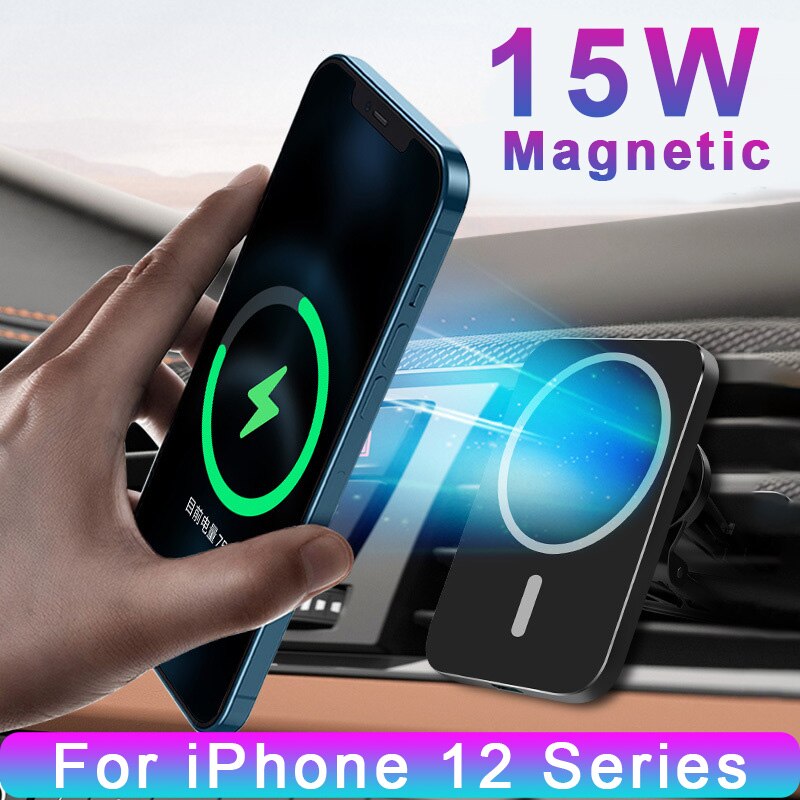 Neueste Magnetische Drahtlose Auto Ladegerät Halterung für iPhone 12 Pro Max mini Magsafing Schnelle Lade Drahtlose Ladegerät Auto Telefon Halter
