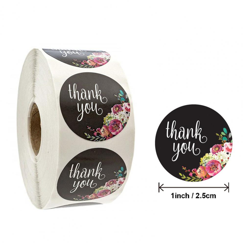 500Pcs Floral Pattern Thank You Stickers Roll Wraps Wedding Card Decals
