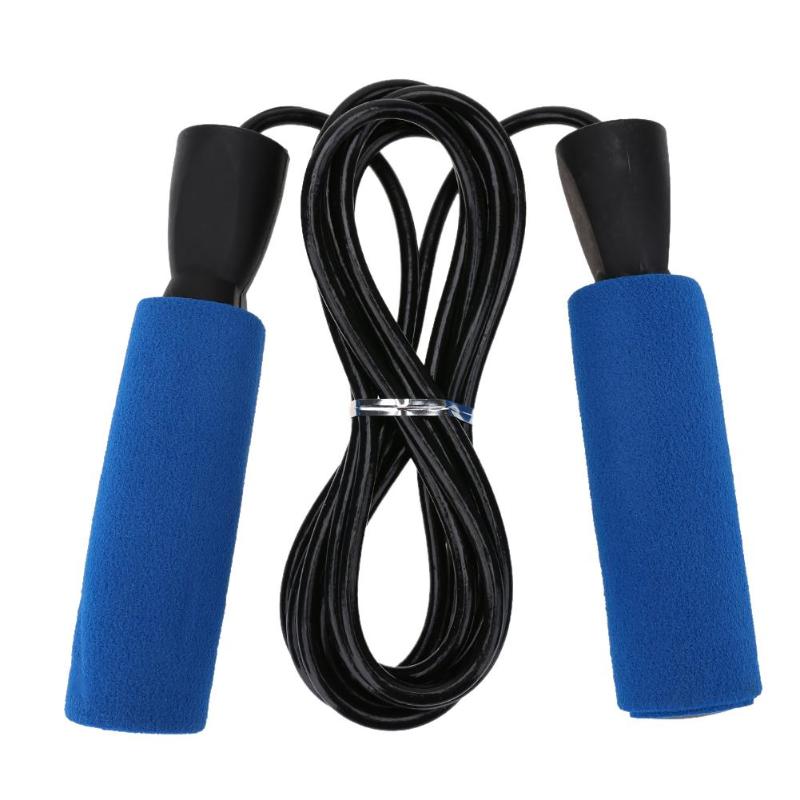 3 m/9.84ft velocidad saltar cuerda ajustable deportes ejercicio para perder peso gimnasio cojinete Fitness con mango de espuma equipo de Fitness: Azul