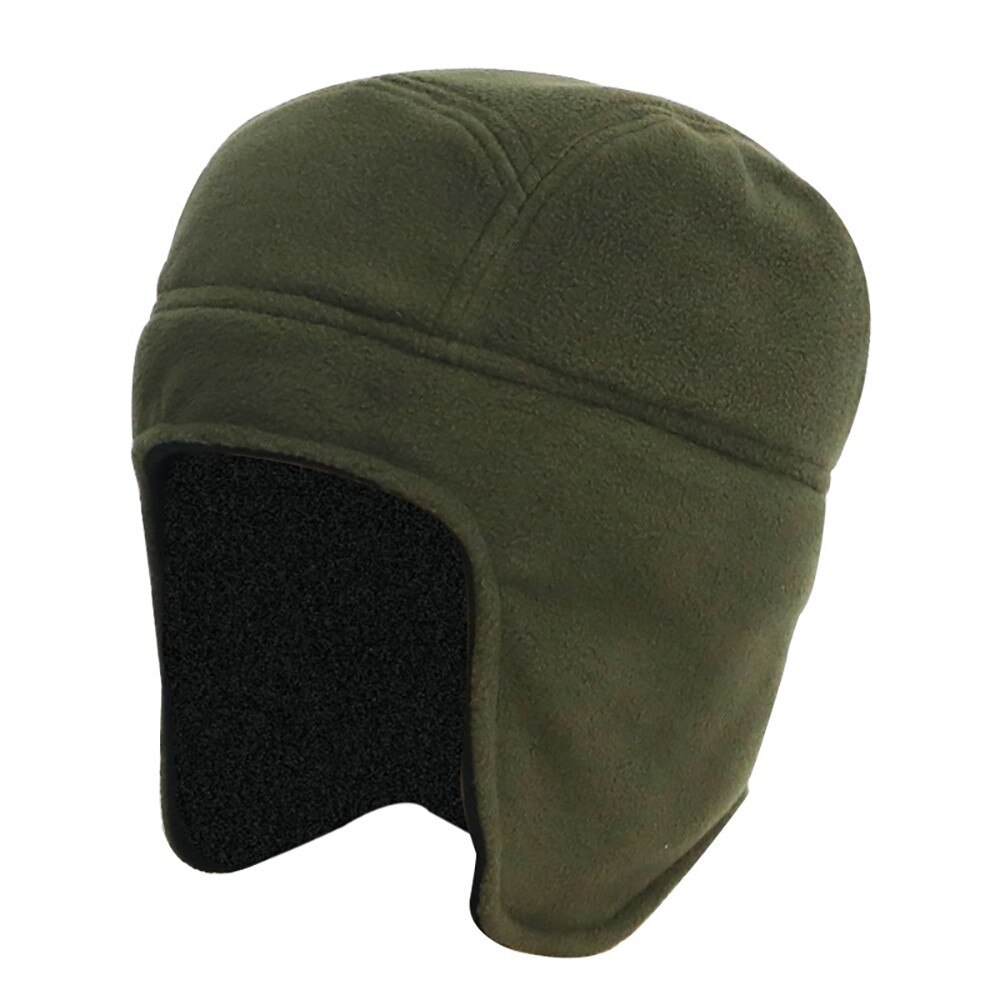 Men Winter Hat with Earflap Russia Ushanka Bomber Hats Pilot Trapper Aviator Cap Snow Caps Female #410: Green 