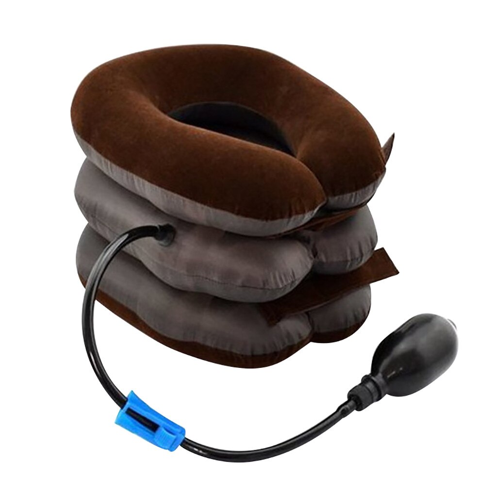 Em forma de u ar inflável travesseiro pescoço travesseiro cervical cinta pescoço ombro relaxar apoio massageador travesseiro almofada de ar tração: Default Title