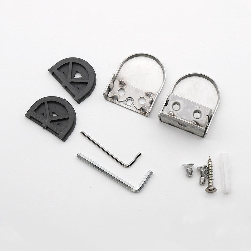 4Pcs Stainless Steel Square Clamp Holder Bracket Clip For Glass Shelf Handrails Silver