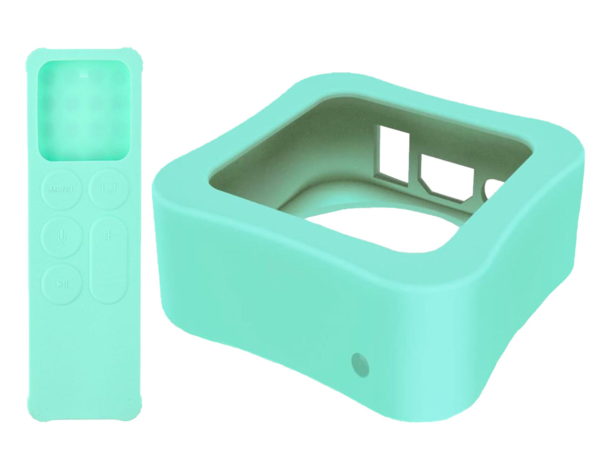Siliconen Beschermhoes Skin Voor Apple Tv Box 4K 5TH Afstandsbediening Bescherm Case: Licht Groen