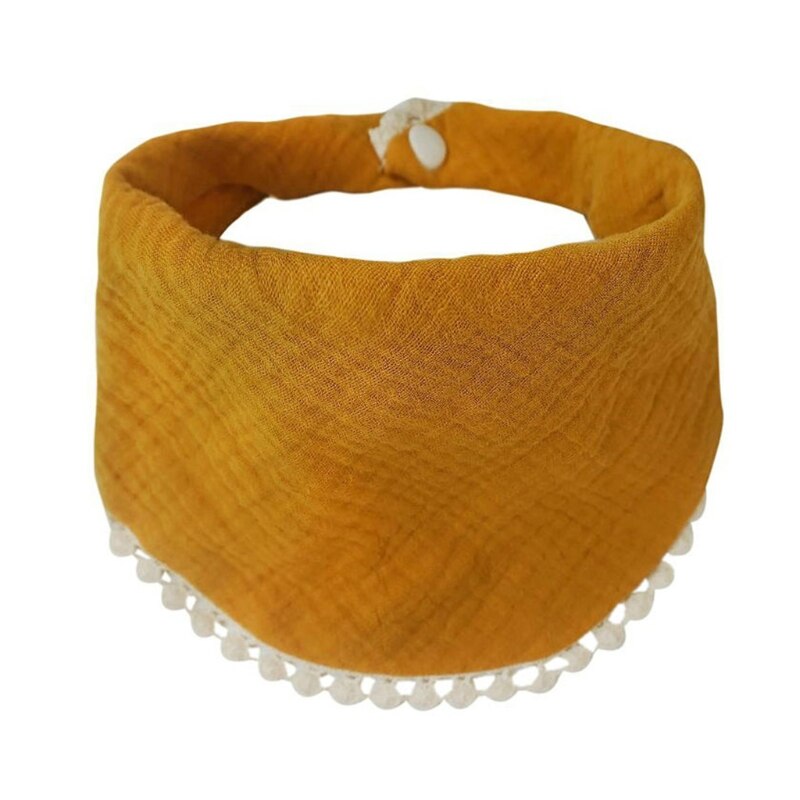 Baby Zuigelingen Voeden Slabbetjes Zachte Pure Katoen Bandana Speeksel Handdoek Driehoek Sjaal: YELLOW