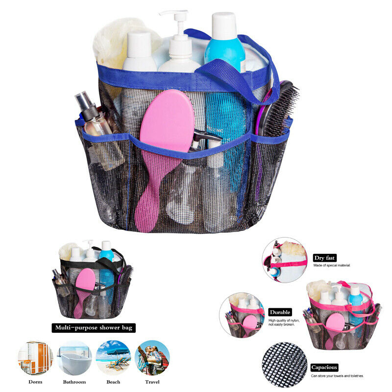 Multifunctionele Packable Mesh Douche Bag Caddy Badkamer Carry Tote Toilettas Bad Organisator Manden