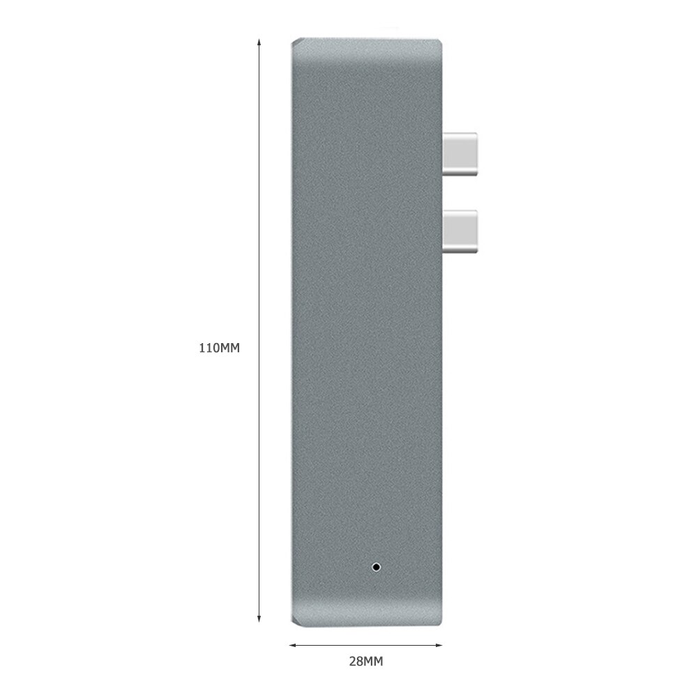 Multifunktionale 7 in 1 Aluminium Magnesium Legierung Docking Bahnhof Dual USB Typ C Hub Adapter USB Splitter für Apfel Laptop