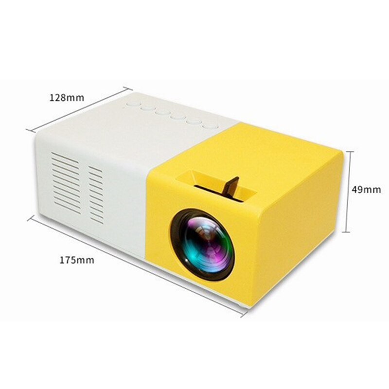 Projector Mini Portable Home Theater Office HD 1080P Entertainment Built-in Speaker FKU66