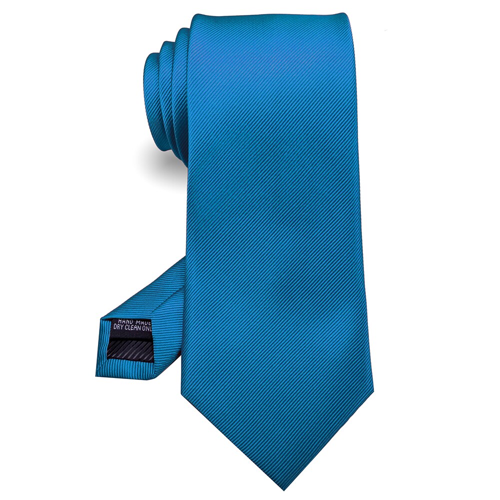 KAMBER, corbata para hombre de color sólido, corbata jacquard de seda de 8cm, corbatas verdes y rojas para hombre, accesorios formales de negocios para boda,: Azul cielo