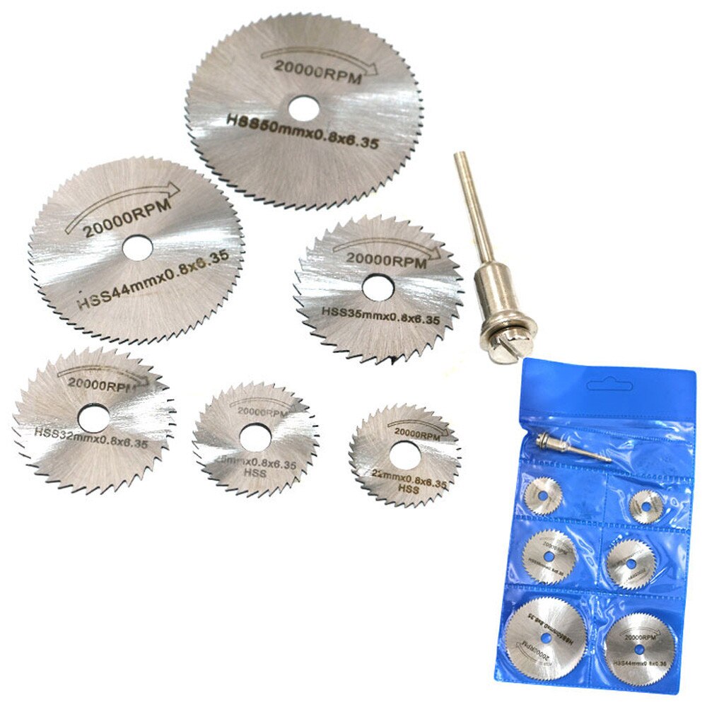 6pcs HSS Circular Saw Disc Wheel Cutting Blades For Dremel Metal Cutter Tool Wood Cutting Discs Drill Mandrel Cutoff 20MAR12