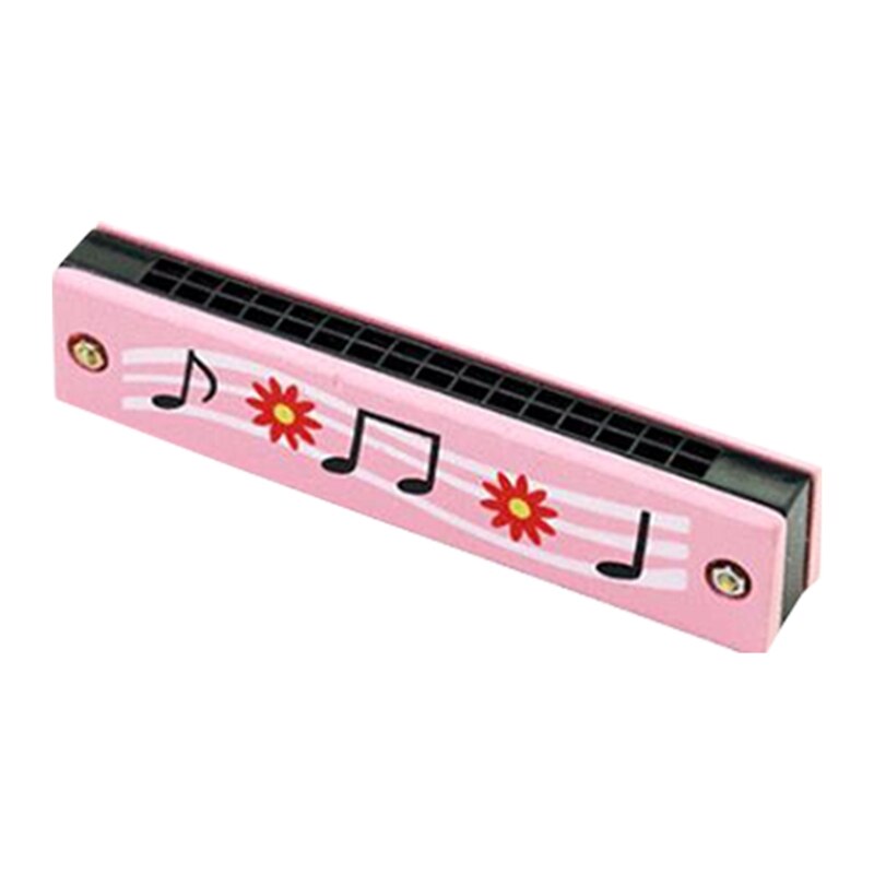 Double-Row 16 Hole Wooden Color Harmonica for Beginner Students Kids: 3TT401763-G