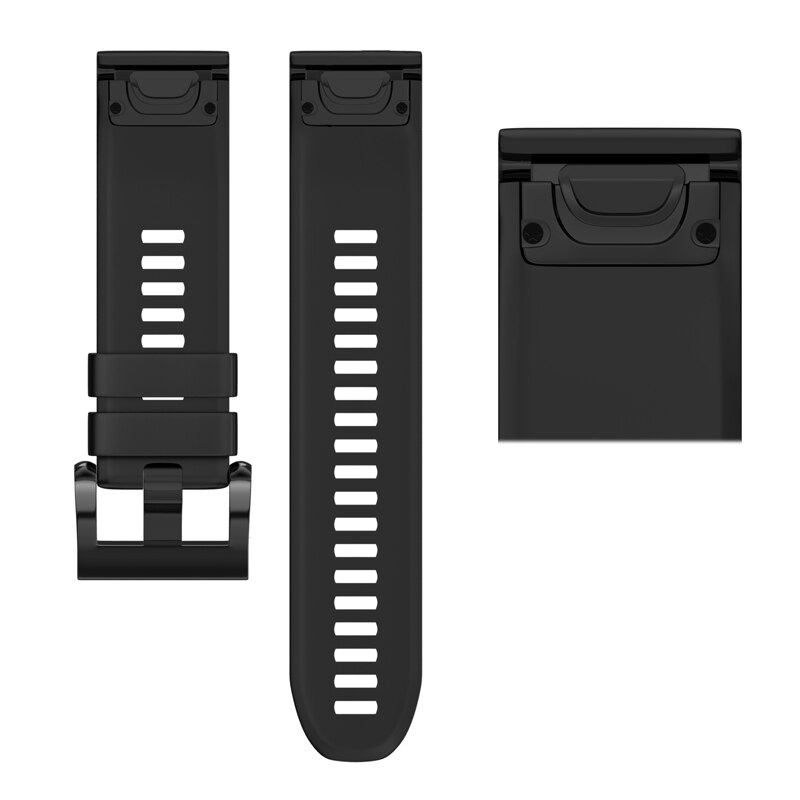 22 26mm Silicone Watchband Strap For Garmin Fenix 7X 6X 6 7 EPIX Gen 2 Easyfit Wristband Fenix 5X 5 955 965 Tactix 7 Smartwatch: XL / black