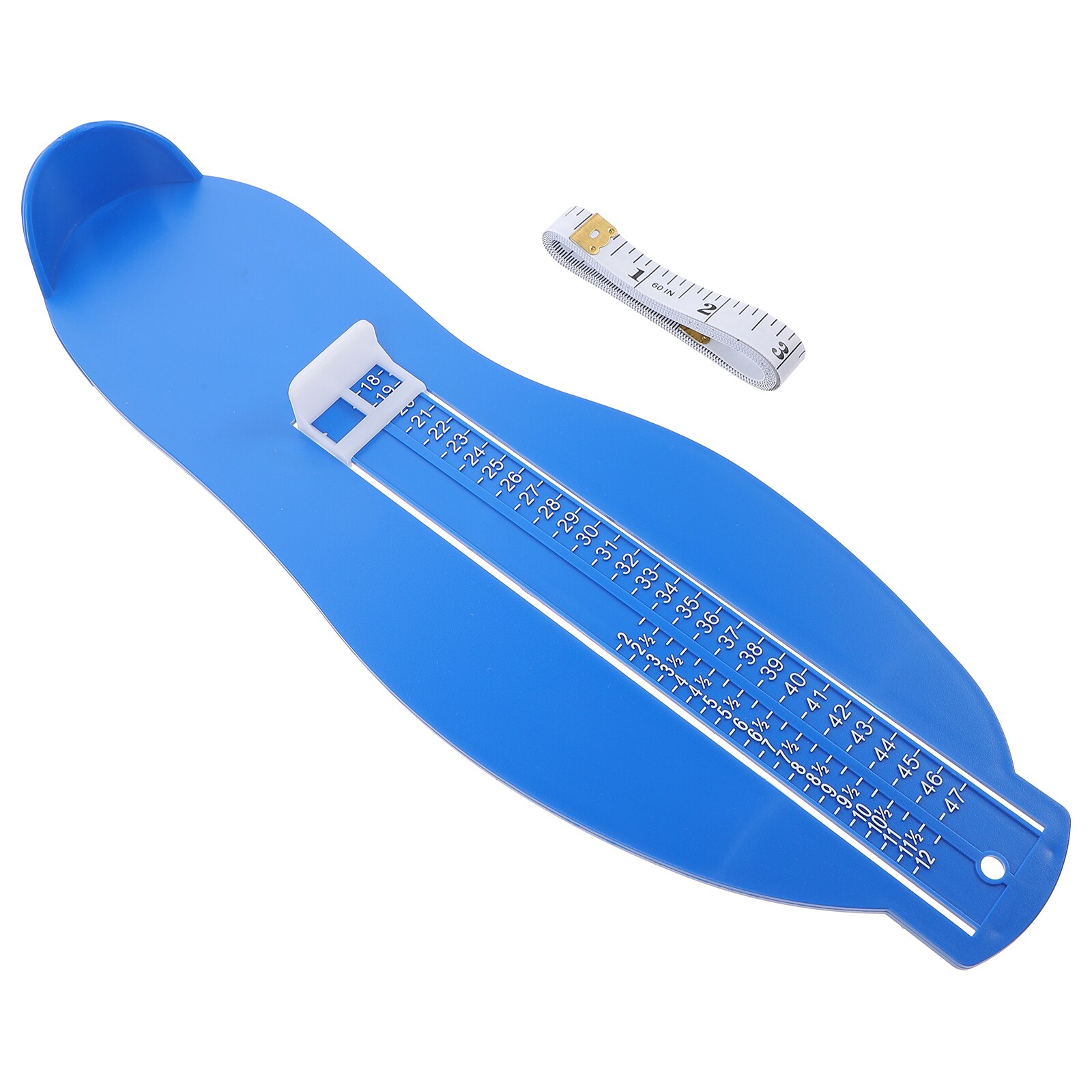 1pc Foot Measuring Device UK/EU Adult Foot Length Gauge Adult Feet Sizer with Tape Measure: Blue