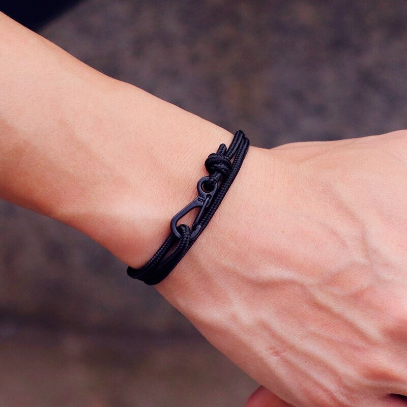 Eenvoudige Stijl Paracord Armband Heren Handgemaakte Glijdende Verstelbare Nautische Braslet Outdoor Camping Strand Vrijetijdsaccessoires Joias