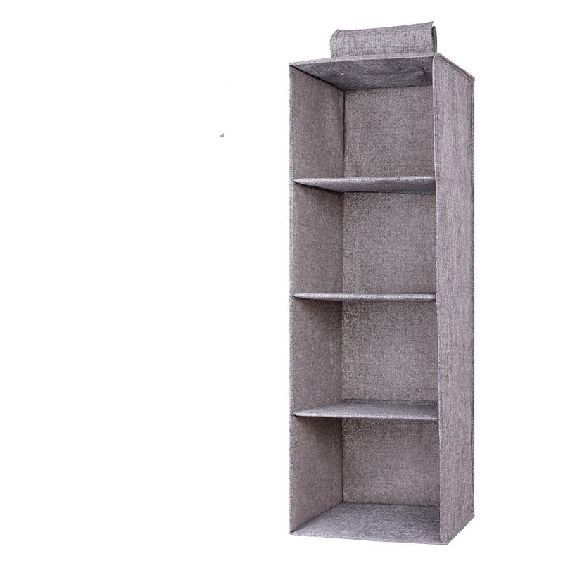Household Clothes Hanging Drawer Box Underwear Finish Storage Closet Storage Rack Shelf Box Storage: Gray four layers